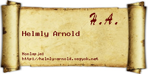 Helmly Arnold névjegykártya